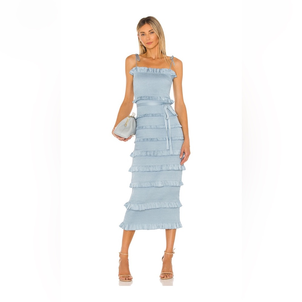 Lily Midi Dress in Cashmere Blue